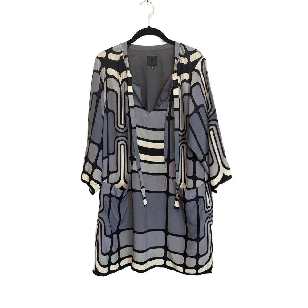 Ansai Sui Womens Tunic Mini Dress Grey Small